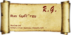 Rus György névjegykártya